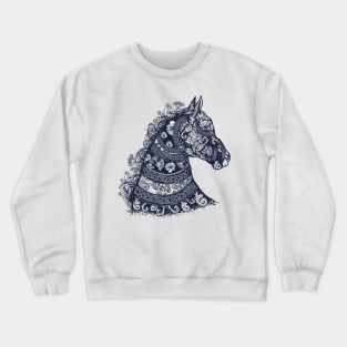 horse tattoo floral Crewneck Sweatshirt